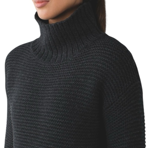 lululemon athletica Sweaters - LULULEMON Karma Kurmasana Merino Wool Heather Black Sweater Size 4